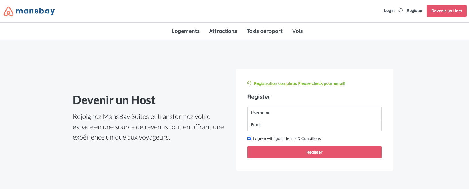 Processus d'inscription